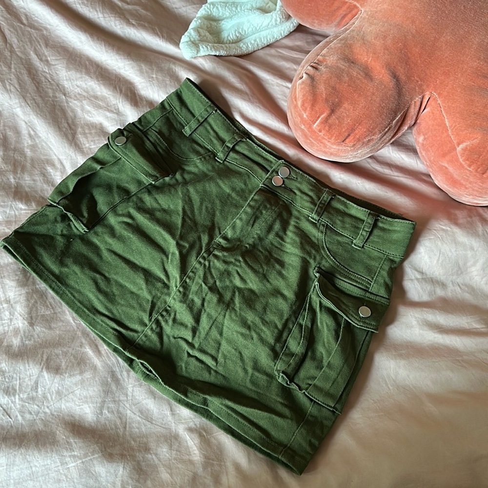 ZVFDMG Mini Cargo Denim Skirt Women size XL